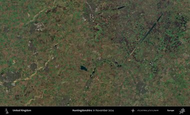 Huntingdonshire 'da. Kopernik Sentinel 'in Kasım 2024' te çekilmiş uydu görüntüsü üzerinde Birleşik Krallık 'ın idari alanı