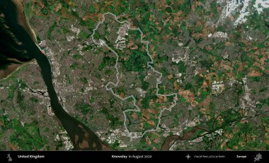 Knowsley. Ağustos 2020 'de çekilen Copernicus Sentinel karolarından oluşan bir uydu görüntüsü üzerinde Birleşik Krallık' ın idari bölgesinin ana hatlarını belirledik.