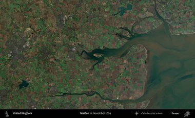 Maldon. Kopernik Sentinel 'in Kasım 2024' te çekilmiş uydu görüntüsü üzerinde Birleşik Krallık 'ın idari alanı