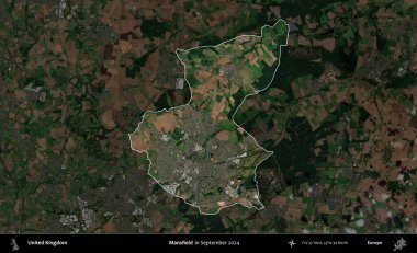 Mansfield. Birleşik Krallık 'ın idari alanı, Eylül 2024' te çekilen Kopernik Nöbetçi karolarından oluşan koyu renkli bir uydu görüntüsü üzerinde vurgulandı ve özetlendi.