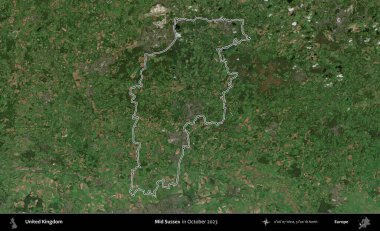 Sussex 'in ortasında. Ekim 2023 'te çekilen Kopernik Nöbetçi karolarından oluşan bir uydu görüntüsü üzerinde Birleşik Krallık' ın idari alanının ana hatlarını belirledik.