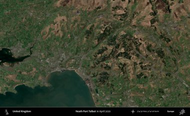 Talbot Limanı 'nın yanında. Nisan 2020 'de çekilen Kopernik Nöbetçi karolarından oluşan bir uydu görüntüsü üzerinde Birleşik Krallık' ın idari alanı