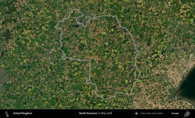 Kuzey Kesteven. Mayıs 2018 'de çekilen Copernicus Sentinel karolarından oluşan bir uydu görüntüsü üzerinde Birleşik Krallık' ın idari bölgesinin ana hatlarını belirledik.