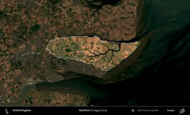 Rochford. Birleşik Krallık 'ın idari alanı, Ağustos 2024' te çekilen Kopernik Nöbetçi karolarından oluşan koyu renkli bir uydu görüntüsü üzerinde vurgulandı ve özetlendi.