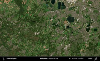 Runnymede. Eylül 2021 'de Copernicus Sentinel karolarından oluşan bir uydu görüntüsü üzerinde Birleşik Krallık' ın idari alanı