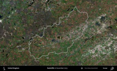 Rushcliffe. Kasım 2023 'te çekilen Kopernik Nöbetçi karolarından oluşan bir uydu görüntüsü üzerinde Birleşik Krallık' ın idari alanının ana hatlarını belirledik.