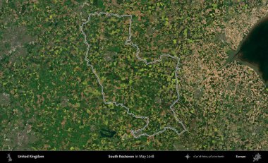 Güney Kesteven. Mayıs 2018 'de çekilen Copernicus Sentinel karolarından oluşan bir uydu görüntüsü üzerinde Birleşik Krallık' ın idari bölgesinin ana hatlarını belirledik.