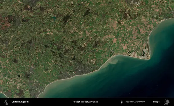 Ender. Şubat 2022 'de çekilen Kopernik Nöbetçi karolarından oluşan bir uydu görüntüsü üzerinde Birleşik Krallık' ın idari alanı