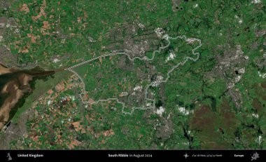 Güney Ribble. Ağustos 2024 'te çekilen Kopernik Nöbetçi karolarından oluşan bir uydu görüntüsü üzerinde Birleşik Krallık' ın idari bölgesinin ana hatlarını belirledik.