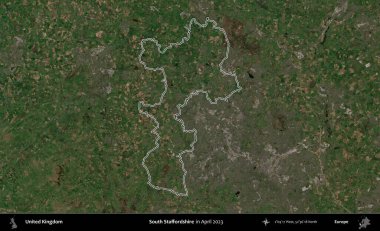 Güney Staffordshire. Nisan 2023 'te çekilen Kopernik Nöbetçi karolarından oluşan bir uydu görüntüsü üzerinde Birleşik Krallık' ın idari alanının ana hatlarını belirledik.