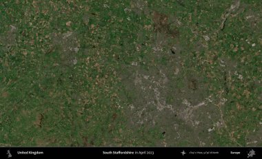 Güney Staffordshire. Nisan 2023 'te çekilen Kopernik Nöbetçi karolarından oluşan bir uydu görüntüsü üzerinde Birleşik Krallık' ın idari alanı