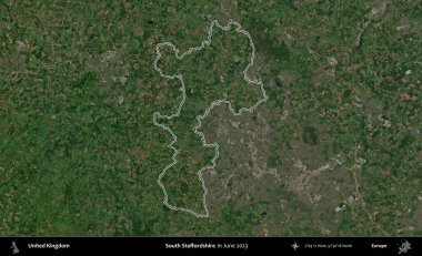 Güney Staffordshire. Haziran 2023 'te çekilen Kopernik Nöbetçi karolarından oluşan bir uydu görüntüsü üzerinde Birleşik Krallık' ın idari alanının ana hatlarını belirledik.