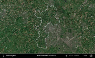 Güney Staffordshire. Haziran 2024 'te çekilen Kopernik Nöbetçi karolarından oluşan bir uydu görüntüsü üzerinde Birleşik Krallık' ın idari alanının ana hatlarını belirledik.