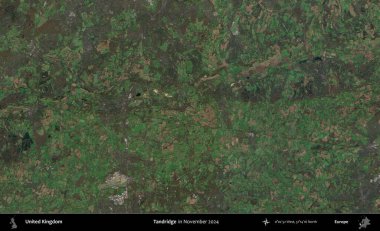Tandridge. Kopernik Sentinel 'in Kasım 2024' te çekilmiş uydu görüntüsü üzerinde Birleşik Krallık 'ın idari alanı