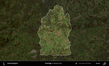 Tandridge. Birleşik Krallık 'ın idari alanı, Ocak 2025' te çekilen Kopernik Nöbetçi karolarından oluşan koyu renkli bir uydu görüntüsü üzerinde vurgulandı ve özetlendi.