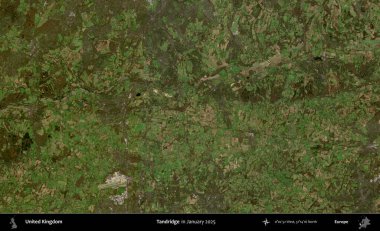 Tandridge. Ocak 2025 'te çekilen Kopernik Nöbetçi karolarından oluşan bir uydu görüntüsü üzerinde Birleşik Krallık' ın idari alanı