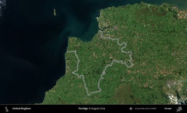 Torridge. Ağustos 2019 'da çekilen Kopernik Nöbetçi karolarından oluşan bir uydu görüntüsü üzerinde Birleşik Krallık' ın idari bölgesini özetledik.