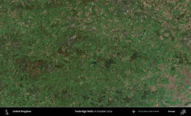 Tunbridge Wells 'de. Ekim 2024 'te Copernicus Sentinel karolarından oluşan bir uydu görüntüsü üzerinde Birleşik Krallık' ın idari alanı