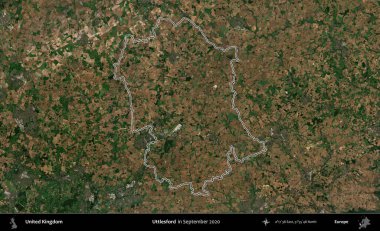 Uttlesford 'da. Eylül 2020 'de çekilen Kopernik Nöbetçi karolarından oluşan bir uydu görüntüsü üzerinde Birleşik Krallık' ın idari bölgesini özetledik.
