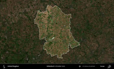 Uttlesford 'da. Birleşik Krallık 'ın idari alanı, Ekim 2022' de çekilen Kopernik Nöbetçi karolarından oluşan koyu renkli bir uydu görüntüsü üzerinde vurgulandı ve özetlendi.