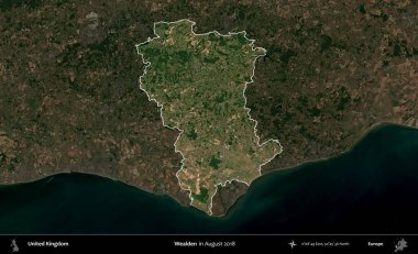 Varlıklı. Birleşik Krallık 'ın idari alanı, Ağustos 2018' de çekilen Kopernik Nöbetçi karolarından oluşan koyu renkli bir uydu görüntüsü üzerinde vurgulandı ve özetlendi.