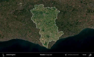 Varlıklı. Birleşik Krallık 'ın idari alanı, Temmuz 2020' de çekilen Kopernik Nöbetçi karolarından oluşan koyu renkli bir uydu görüntüsü üzerinde vurgulandı ve özetlendi.