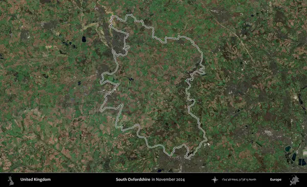 Güney Oxfordshire. Kasım 2024 'te çekilen Kopernik Nöbetçi karolarından oluşan bir uydu görüntüsü üzerinde Birleşik Krallık' ın idari bölgesinin ana hatlarını belirledik.