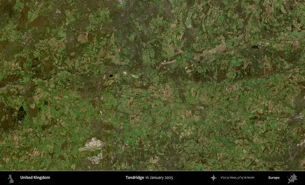 Tandridge. Ocak 2025 'te çekilen Kopernik Nöbetçi karolarından oluşan bir uydu görüntüsü üzerinde Birleşik Krallık' ın idari alanı