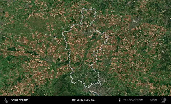 Test vadisi. Temmuz 2024 'te çekilen Copernicus Sentinel karolarından oluşan bir uydu görüntüsü üzerinde Birleşik Krallık' ın idari bölgesinin ana hatlarını belirledik.