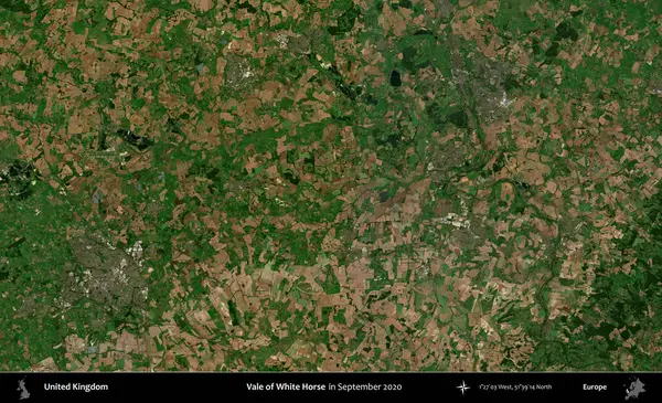 Beyaz At Vadisi. Eylül 2020 'de Copernicus Sentinel karolarından oluşan bir uydu görüntüsü üzerinde Birleşik Krallık' ın idari alanı