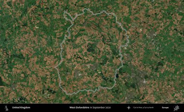 Batı Oxfordshire. Eylül 2020 'de çekilen Kopernik Nöbetçi karolarından oluşan bir uydu görüntüsü üzerinde Birleşik Krallık' ın idari bölgesini özetledik.