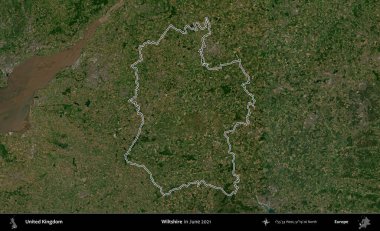 Wiltshire 'da. Haziran 2021 'de çekilen Kopernik Nöbetçi karolarından oluşan bir uydu görüntüsü üzerinde Birleşik Krallık' ın idari alanının ana hatlarını belirledik.