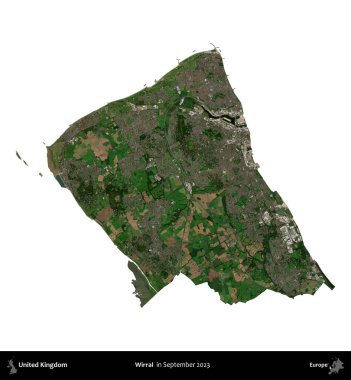 Kablosuz. Birleşik Krallık 'ın idari alanı, Eylül 2023' te çekilen Kopernik Nöbetçi karolarından oluşan bir uydu görüntüsü üzerinde beyaza izole edildi.