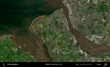 Kablosuz. Eylül 2023 'te çekilen Kopernik Nöbetçi karolarından oluşan bir uydu görüntüsü üzerinde Birleşik Krallık' ın idari bölgesinin ana hatlarını belirledik.