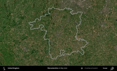 Worcestershire 'da. Mayıs 2020 'de çekilen Copernicus Sentinel karolarından oluşan bir uydu görüntüsü üzerinde Birleşik Krallık' ın idari bölgesini özetledik.