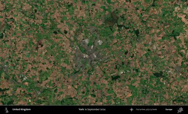 - York. Eylül 2024 'te Copernicus Sentinel karolarından oluşan bir uydu görüntüsü üzerinde Birleşik Krallık' ın idari alanı