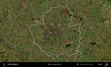 - York. Ocak 2025 'te çekilen Kopernik Nöbetçi karolarından oluşan bir uydu görüntüsü üzerinde Birleşik Krallık' ın idari alanının ana hatlarını belirledik.