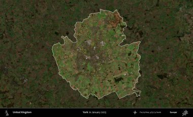 - York. Birleşik Krallık 'ın idari alanı, Ocak 2025' te çekilen Kopernik Nöbetçi karolarından oluşan koyu renkli bir uydu görüntüsü üzerinde vurgulandı ve özetlendi.