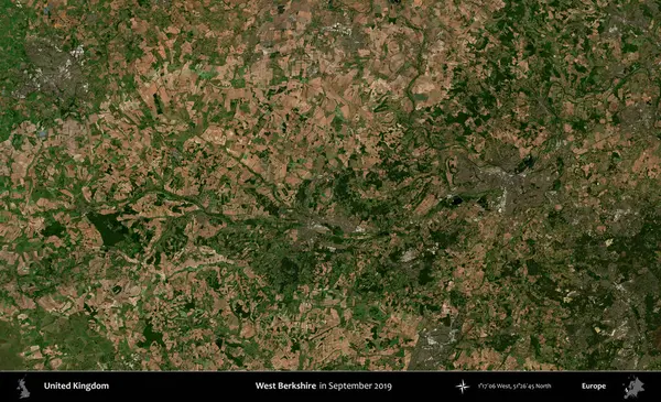 Batı Berkshire. Eylül 2019 'da çekilen Kopernik Nöbetçi karolarından oluşan bir uydu görüntüsü üzerinde Birleşik Krallık' ın idari alanı