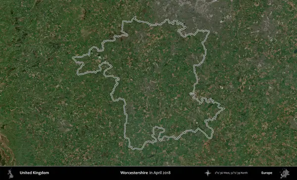 Worcestershire 'da. Nisan 2018 'de çekilen Kopernik Nöbetçi karolarından oluşan bir uydu görüntüsü üzerinde Birleşik Krallık' ın idari bölgesini özetledik.