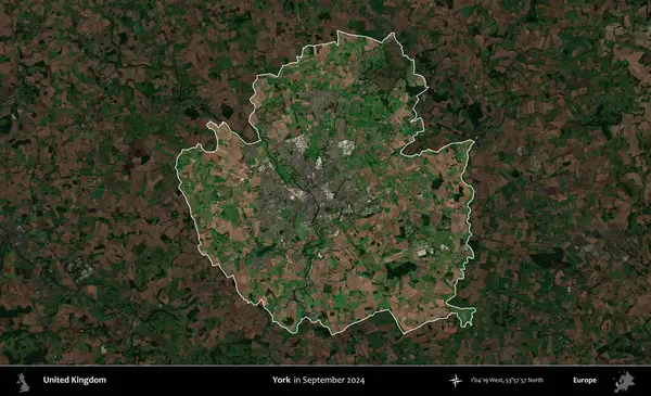 - York. Birleşik Krallık 'ın idari alanı, Eylül 2024' te çekilen Kopernik Nöbetçi karolarından oluşan koyu renkli bir uydu görüntüsü üzerinde vurgulandı ve özetlendi.