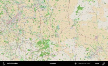 Bassetlaw. Bir OpenStreetMap Fransız stili haritasında Birleşik Krallık 'ın idari alanı