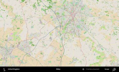 Blaby. Bir OpenStreetMap Fransız stili haritasında Birleşik Krallık 'ın idari alanı