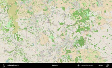 Bolsover. Bir OpenStreetMap Fransız stili haritasında Birleşik Krallık 'ın idari alanı