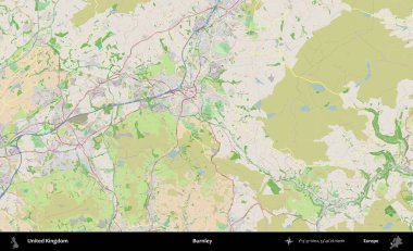 Burnley. Bir OpenStreetMap Fransız stili haritasında Birleşik Krallık 'ın idari alanı