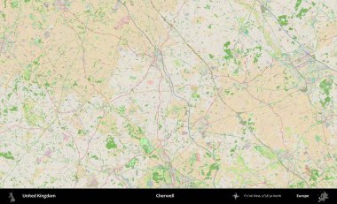 Cherwell. Bir OpenStreetMap Fransız stili haritasında Birleşik Krallık 'ın idari alanı