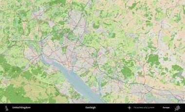 Eastleigh 'de. Bir OpenStreetMap Fransız stili haritasında Birleşik Krallık 'ın idari alanı