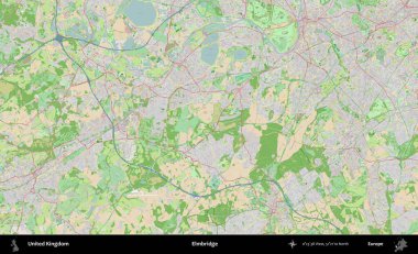 Elmbridge 'de. Bir OpenStreetMap Fransız stili haritasında Birleşik Krallık 'ın idari alanı