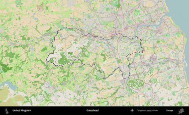 Kapıbaşı. Bir OpenStreetMap Fransız tarzı haritada Birleşik Krallık 'ın özetlenmiş idari alanı