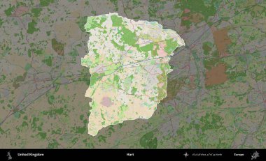 - Hart. Birleşik Krallık 'ın idari alanı koyu renk bir OpenStreetMap Fransız tarzı haritada altı çizilmiş ve özetlenmiştir